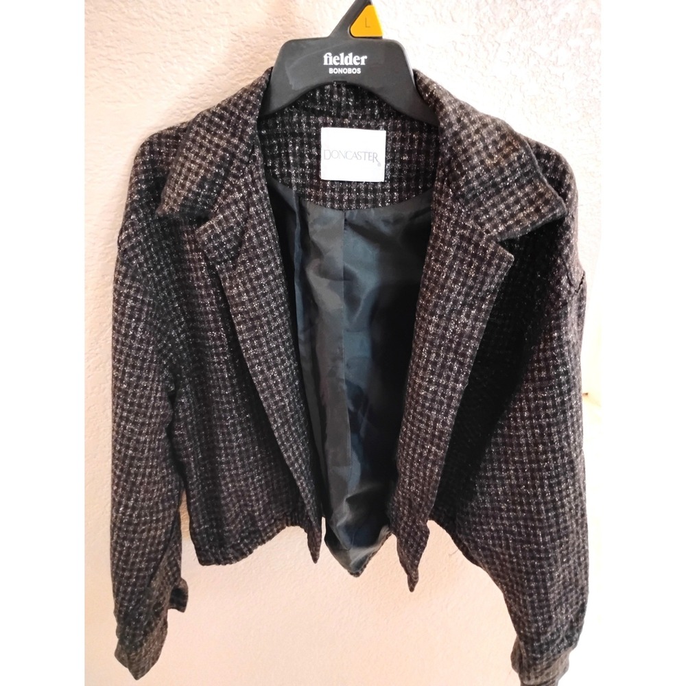 🍁Doncaster Vintage Cropped Houndstooth Blazer Fall cottagecore Cabincore retro